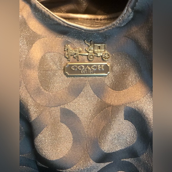 Coach Vintage Y2K Gold Sparkly Tan Signature Monogram Medium Satchel Bag… - Picture 7 of 14